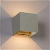 Eurekaled - Applique da parete LED Cubo 12W - Fascio di luce regolabile - IP65 Lampada per interno/esterno - Up&down - Design moderno (Grigio, Luce naturale 4000K)