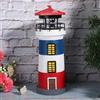 Tissting Faro Mare Lampada Stile Nautico, Faro Solare con Luce Rotante per Giardino, Illuminazione Automatica e Impermeabile Resinoso, Grande LED per Cortile Patio e Percorso Esterni