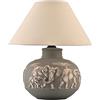 Generic Lampada da comodino, lampada da como, abat jour in ceramica con elefanti camera da letto bambini LPH 18x18xh 46 cm