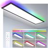 Oraymin Plafoniera a pannello LED Dimmerabile 120x30cm con telecomando,Pannello LED soffitto da 40W con RGB Backlight,Funzione di memoria, rettangolare LED da 3000K-6500K per soggiorno, Nero