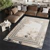 TAPISO Ares Tappeto Pelo Corto Lucido Design Moderno Motivo Astratto Sfumato Cornice tonalità di Grigio Beige Salotto Sala Camera Soggiorno Sicuro Oeko-Tex. 160 x 220 cm
