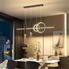 Lanekd Lampada a Sospensione Ufficio LED Lampada a Sospensione Dimmerabile Sala da pranzo Tavolo da pranzo Lampadario Moderna Squillo Isola della cucina Soggiorno Area colazione Lampadari (Nero, L120cm)