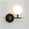 Dopastore Applique da Parete Attacco Singolo Doppio G9 Design Sfera Minimal Portalampada Nero Oro Moderno per Interno IP20 (Attacco Singolo)