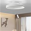 LIUYU Plafoniera LED Soffitto 60 cm, Bianco, 68W, Lampadario Soggiorno Moderno Rotondo ad Anello Dimmerabile con Telecomando per Camera da Letto 3000K-6000K