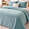 Clara Home Milano Clara Home Trapuntino Matrimoniale Primaverile, Copriletto Mezza Stagione in Velluto a Costine, Trapunta Leggera Tinta Unita, Coperta Letto Morbida Elegante Made in Italy, Smeraldo