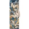 Lupia - Appendiabiti da Parete con Pannello Stampato, Design Tema Foglie LEAVES WHITE BLUE, 5 Ganci Robusti, Facile Montaggio, Adatto a Tutti gli Ambienti, Dimensioni 46x125 cm, Bordo Chiaro, Legno