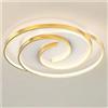 OISE ART STORE Trade Shop - Plafoniera LED 45w Cerchio Spirale Vortice Oro Lampadario Soffitto Luce 4000k 70630 -