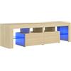 vidaXL Mobile Porta TV con Luci LED Rovere Sonoma 140x36,5x40 cm