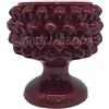 sicilia bedda - Mezza Pigna Siciliana in Ceramica di CALTAGIRONE - Realizzata Interamente a Mano - Vaso Porta Fiori - Ogni Realizzazione è Unica per Voi (Diametro 15, Bordeaux)