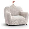 PAULATO BY GA.I.CO. PAULATO - Copridivano 1 Posto Poltrona in Microfibra con Fantasia, Tessuto Bielastico Antigraffio Lavabile in Lavatrice, Certificato OEKO-TEX, Disegno Venezia Naturale - Made in Italy