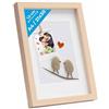 PHOTOLINI 3D cornice A4 21x30 cm naturale, profonda con vetro e passe-partout, cornice per oggetti fino a 1,5 cm di profondità, legno MDF - perfetta per il fai da te e come regalo