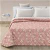 Vionara Home Trapuntino Primaverile in Morbida Microfibra, Copriletto Trapuntato Stampato, Coperta Leggera, Imbotittura 100gr/mq, Matrimoniale 260x270 cm, Made in Italy (Beatrice - Rosa)