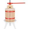 Wiltec Torchio frutta da 18 l con gabbia in legno e scacco di spremitura, Torchio a leva