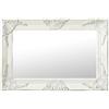 vidaXL Specchio da Parete Stile Barocco 60x40 cm Bianco