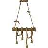 VR VETRINEINRETE Vetrineinrete® Lampadario a sospensione con corda in canapa vintage 4 portalampada E27 lampada country retro pendente in legno di bamboo arredamento rustico Z30