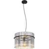 meineWunschleuchte Grande lampada a sospensione a 1 luce, con aste in vetro fumo, diametro 40 cm