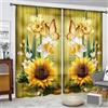 Odot Tende Soggiorno Semi Trasparenti, Motivo Girasole 3D Tenda Voile con Tasca per Asta 2 Pannelli Filtranti Finestra Moderna per Camera da Letto Cucina Balcone (Farfalla gialla A,107x244cm)