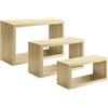 MODULARREDO Sanitec Trittico Mensole da Parete, Legno, Rovere Sagerau, 15.5x45x27 cm