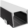 Alumino - Profilo LED nero - 2000 x 21 x 18,5 mm per strisce LED larghe fino a 16 mm (ad esempio per Philips Hue) + copertura opale + accessori