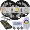 Mondo Strisce Led: Kit da 15 metri (3 Bobine+1 trasformatore da 180w +1Controller) RGB + Bianco Freddo, 900Led (Totali), 180Watt (Totali), 15.000 Lumen(Totali) 12V RGBW. Striscia Led Strip ip20