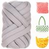 uyeoco Filato Gigante 250g Cotone Grosso Tubolare a Mano Gomitolo di Filato Chunky Yarn per Borse Coperte Cestini Nidi di Animali Domestici Artigianato Fai-da-Te(O10,1 roll(500g))