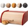 FALKENBERGER contenitore per pane in legno di faggio rosso, circa 39x29x18 cm, portapane tradizionale con coperchio scorrevole, fatto a mano