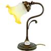 fd-bolletta arredamento e illuminazione Lampada ottone,da tavolo,comodino,lampada scrivania,paralume vetro lmi13.Misure:H 29cm,Ø vetro 14cm,Ø base 11,5cm