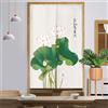 Surwin Noren Giapponese Tenda da Porta, Giapponese Noren Stile Divisorie Lunga Tappezzeria per Finestra Cucina Ristorante Negozio Doorway Decorazione (Loto Pulito,90x200cm)