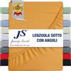 JENNY SESAL Lenzuolo sotto con angoli -tinta unita- MADE IN ITALY-matrimoniale, singolo, piazza e mezza e piazza e mezza Francese (Giallo Oro, Singolo)
