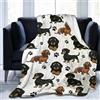 Chickwin Chickw11 Coperta di Flanella, 3D Animale Stampa Morbida Leggera Pile Coperte Calda Coperta Tutte Le Stagioni Multifunzionale per Divano o Letto Singolo e Matrimoniale (Bassotto 2,130x150cm)