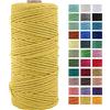 JeogYong Corda di Cotone Naturale Macrame, 4 Fili di Spesso Filato Corda di Macrame per Arazzi, Appendini per Piante, Artigianato Fai da Te, Decorazioni, Confezioni Regalo 3mm x 100m (Amarillo)