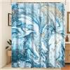Xiaoterna Tenda da doccia in marmo blu Design moderno e conciso Tenda da bagno impermeabile Estetica astratta contemporanea Tessuto poliestere resistente alla muffa Decorazione bagno 120x200cm