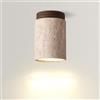 LIGINOK Plafoniera da incasso in travertino, plafoniera cilindrica moderna, faretto decorazione lampada da soffitto retrò, lampada da soffitto per interni per soggiorno, caffè, corridoio, D11 x H16 cm