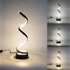 XINYASEE Lampada da Tavolo LED Moderna Spirale, Tricolore, Dimmerabile Creativa per Camera da Letto e Ufficio (Nero)