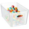 KADAX - Scatola portaoggetti rettangolare con coperchio, contenitore di stoccaggio, contenitore impilabile, scatola in plastica, scatola salvaspazio (17 L, Trasparente)