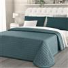 Clara Home Milano CLARA HOME Trapuntino Una Piazza e Mezza Colore Ottanio, Copriletto in Velluto Cinigliato Manopesca, Trapunta Leggera Mezza Stagione, Copriletto Trapuntato, Made in Italy