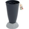 AKITAInk Portaombrelli Vulcano Moderno 27x27x50,5 cm | Porta Ombrelli in Plastica Resistente con Decoro a Onde | Design Elegante e Funzionale per Ingresso Casa o Ufficio (GRIGIO SCURO)