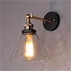 Mengjay Vintage Industrial E27 Lampada da parete applique da parete Illuminazione Luce da Muro interno antipolvere e lampada da soffitto bagno cucina corridoio in vetro trasparente Senza Lampadina (A)