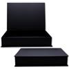 NEUSER PAPIER Confezione regalo con coperchio ribaltabile, 1 pezzo, DIN A4, rivestimento nero, interno nero, 334 x 242 x 65 mm, scatola portaoggetti