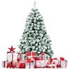 COSTWAY Albero di Natale Innevato 135/180/230 cm, Albero di Natale con 200/250/550 Luci LED Bianche Calde, 400/928/1346 Rami, Base in Metallo, Decorazione Natalizia per Casa e Negozio (135 cm)
