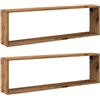 vidaXL Mensole Parete a Cubo 2 pz Legno Vecchio 100x15x30cm Truciolato