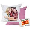 Generico Cuscino Bicolore 40x40 cm Personalizzabile con Foto (Rosa)