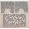 Corredocasa Tappeto Bagno Set 3 Pezzi o Tappeto Bagno Singolo 50X80 Antiscivolo Poliestere con Particolari Disegni e Fantasie (Tortora/Gold)