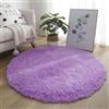 Generico Tappeto Rotondo 200 Cm 160 120 80 140 100 Cm, Tappeti da Soggiorno a Pelo Lungo, Soffice E Morbido Tappeto Antiscivolo per Camera da Letto, Tappeto da Letto a Pelo Lungo,Viola,180cm