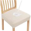 ZRCYXDW Elasticizzat Coprisedia Senza Schienale, Impermeabile Coprisedie Per Sedia Rimovibile Coprisedili Per Sedie Con Fondo Elasticizzato Coprisedia Coprisedili Da Pranzo-beige-4 Pezzo