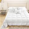 PETTI Artigiani Italiani - Trapunta in Morbido e Caldo Velluto 350 g/m², Piumone Piazza e Mezza, Double Face, Trapunta Piazza e Mezza: 220x260 cm, Bianco, 100% Made in Italy