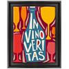 ConKrea Quadro su Tela Canvas INTELAIATO - con Cornice - in Vino Veritas - Enoteca Vino - Illustrazione Cubista - 30x40cm - Stile Contemporaneo Nero - (cod.3037)