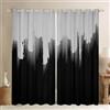 Loussiesd Tende oscuranti grigio bianco nero astratte tende per camera da letto soggiorno bambini ragazze tende oscuranti a righe sfumate W66*L72