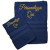 Cieffepi Home Collections SOLO MIO BASIC Set Asciugamani Viso + Ospite Personalizzato in spugna di puro cotone (Navy)