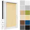Estika Tenda a rullo oscurante termica, senza forare - larghezza 30-129 cm, altezza 150 o 220 cm - 13 colori - per finestre da interno, per la privacy, protezione dal calore, fissaggio a morsetto